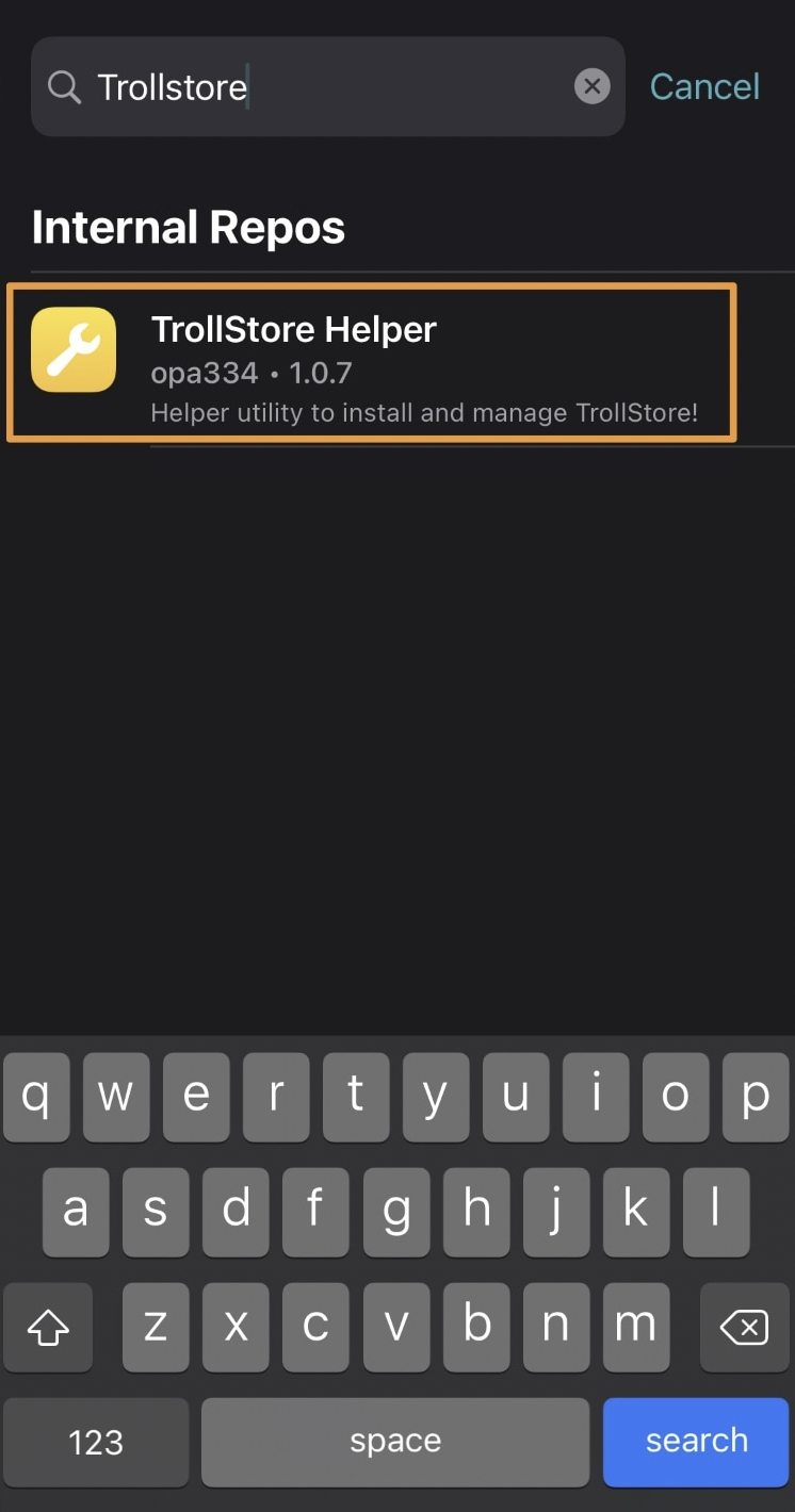 TrollStore Helper Package Installer on iOS