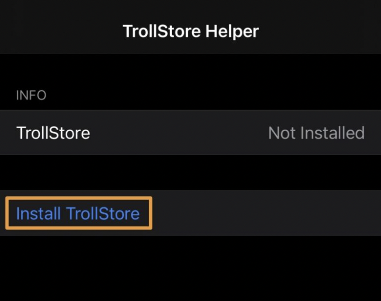 Install TrollStore - TrollStore Helper iOS